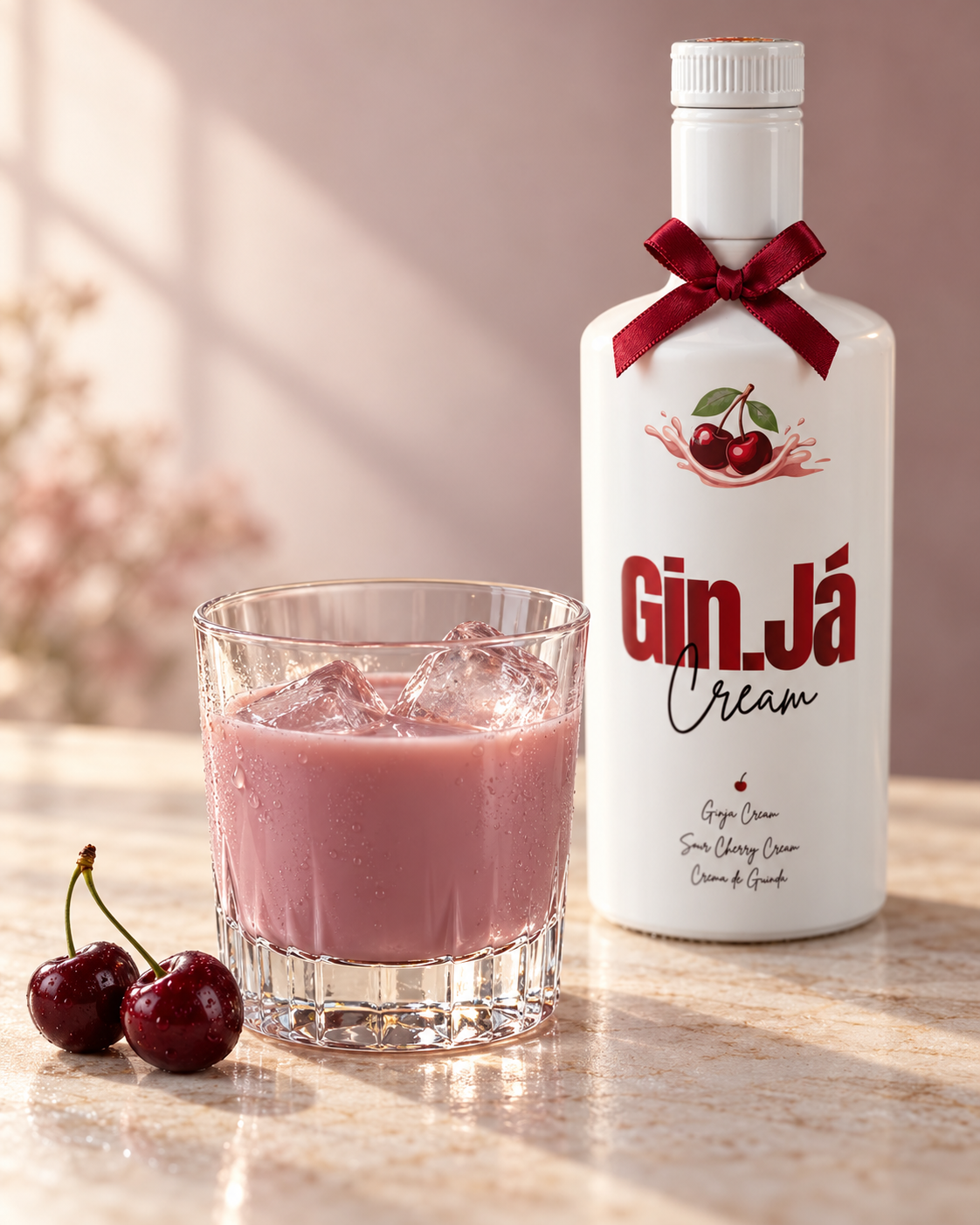 Gin.Já Cream com gelo